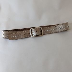 Linea Pelle metallic leather studded belt